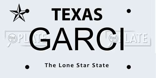 GARCI Texas License Plate