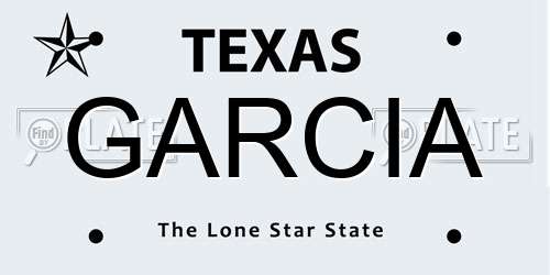 GARCIA Texas License Plate