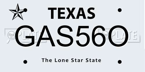 GAS56O Texas License Plate