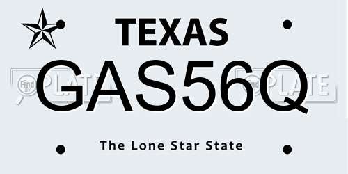 GAS56Q Texas License Plate