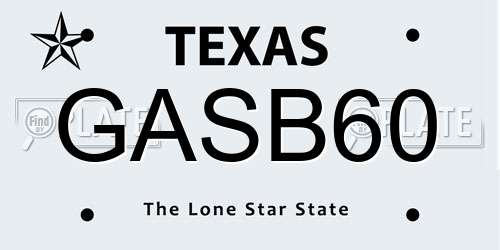 GASB60 Texas License Plate
