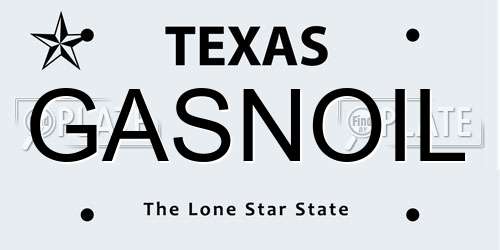 GASNOIL Texas License Plate