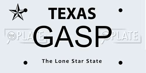 GASP Texas License Plate