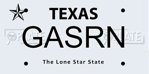 GASRN Texas License Plate