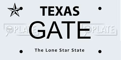 GATE Texas License Plate