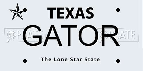 GATOR Texas License Plate