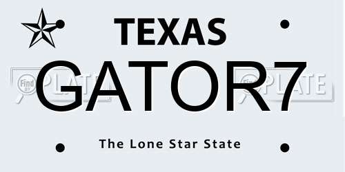 GATOR7 Texas License Plate