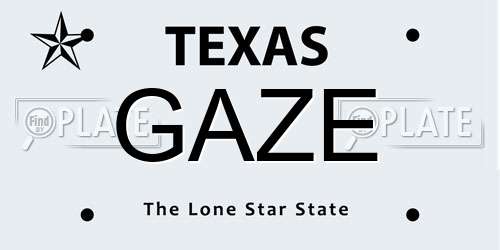 GAZE Texas License Plate