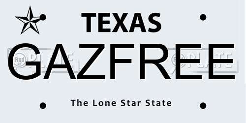 GAZFREE Texas License Plate