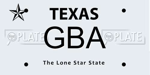 GBA Texas License Plate