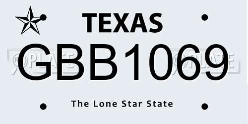 GBB1069 Texas License Plate