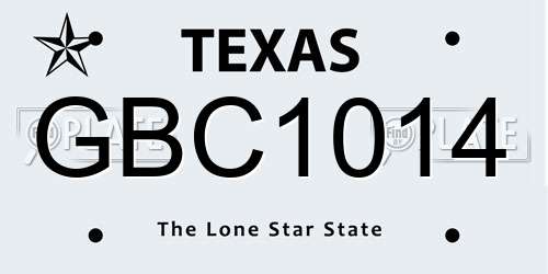 GBC1014 Texas License Plate