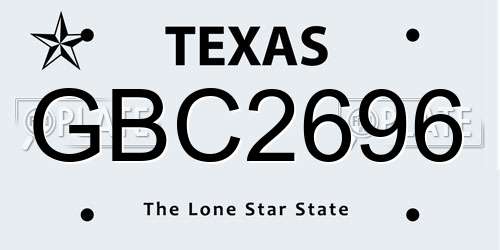 GBC2696 Texas License Plate