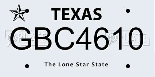 GBC4610 Texas License Plate
