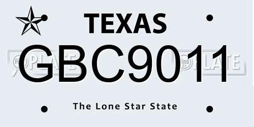 GBC9011 Texas License Plate