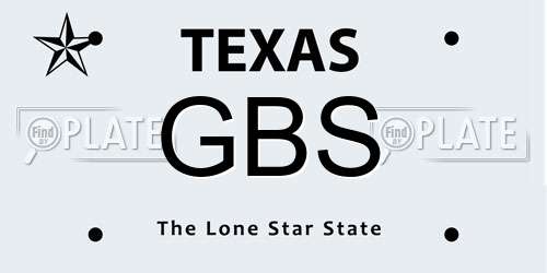 GBS Texas License Plate