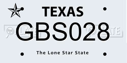 GBS028 Texas License Plate