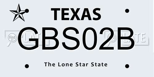 GBS02B Texas License Plate