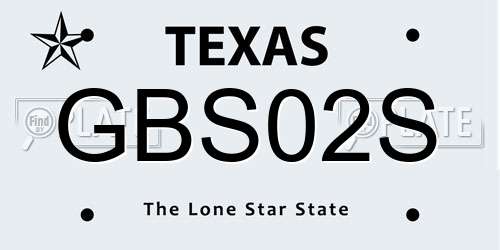 GBS02S Texas License Plate