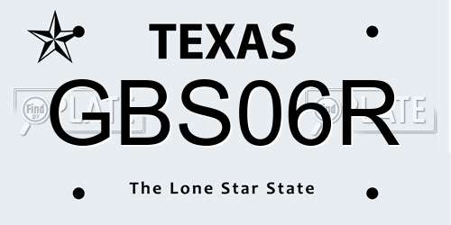 GBS06R Texas License Plate