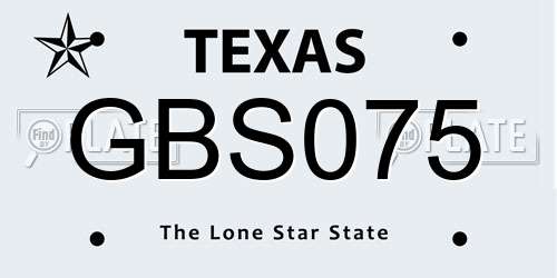GBS075 Texas License Plate