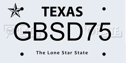 GBSD75 Texas License Plate