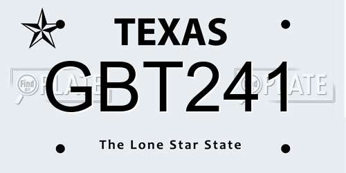 GBT241 Texas License Plate
