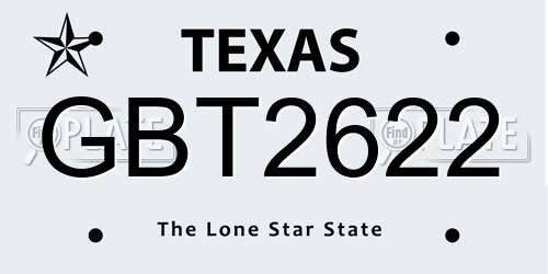GBT2622 Texas License Plate