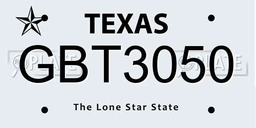 GBT3050 Texas License Plate
