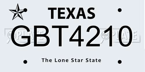 GBT4210 Texas License Plate