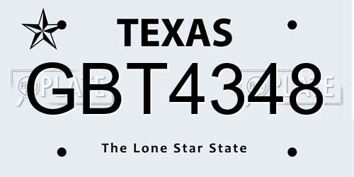 GBT4348 Texas License Plate