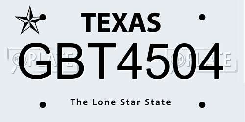 GBT4504 Texas License Plate