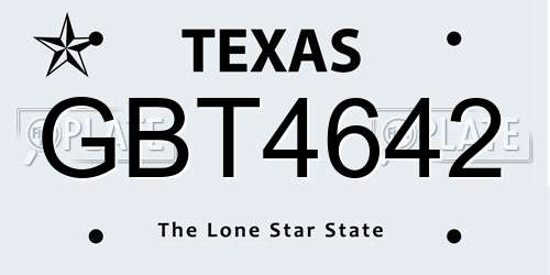 GBT4642 Texas License Plate