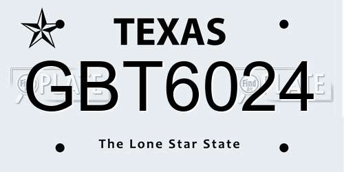 GBT6024 Texas License Plate