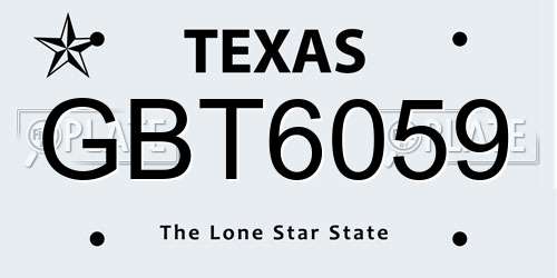 GBT6059 Texas License Plate