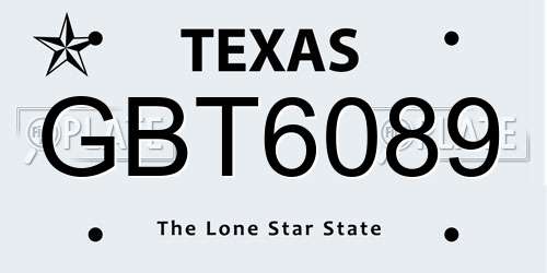 GBT6089 Texas License Plate