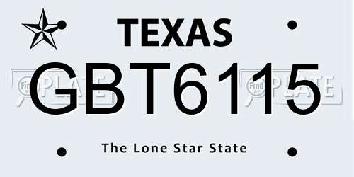 GBT6115 Texas License Plate