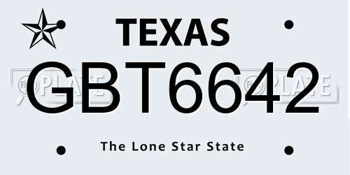 GBT6642 Texas License Plate