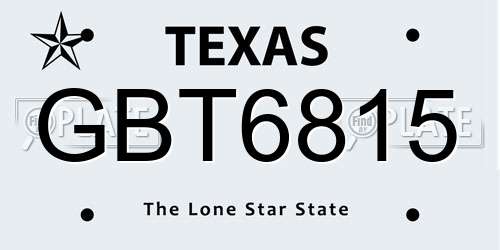 GBT6815 Texas License Plate
