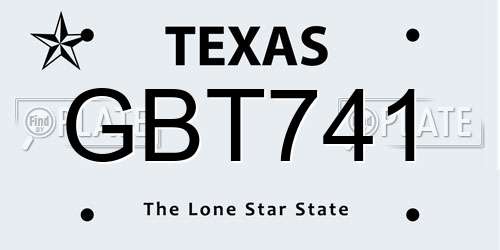 GBT741 Texas License Plate