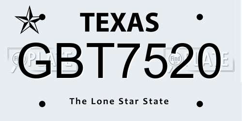 GBT7520 Texas License Plate
