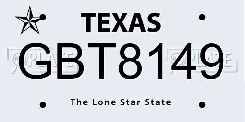 GBT8149 Texas License Plate