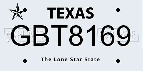 GBT8169 Texas License Plate
