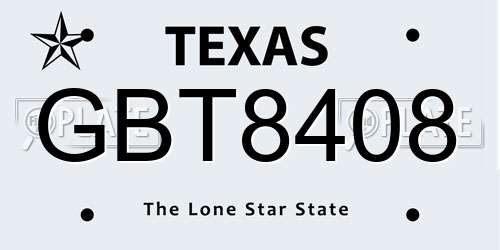 GBT8408 Texas License Plate