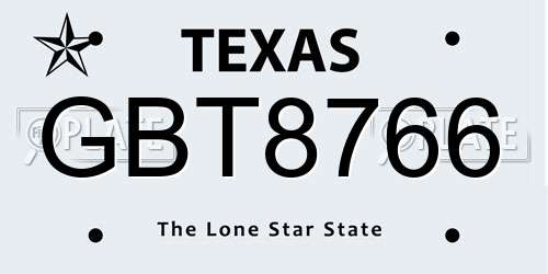 GBT8766 Texas License Plate