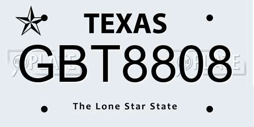 GBT8808 Texas License Plate