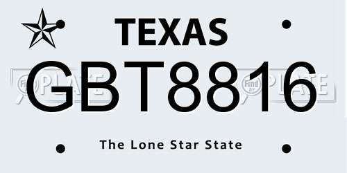 GBT8816 Texas License Plate