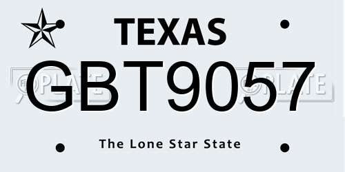 GBT9057 Texas License Plate