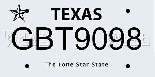 GBT9098 Texas License Plate