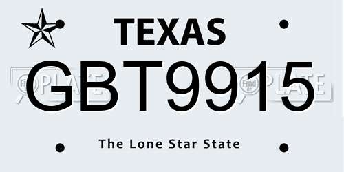 GBT9915 Texas License Plate